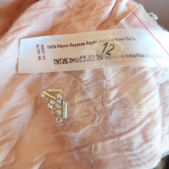 Free People Free Fly Light Pink Beaded Cami Tank Top Large NWT - Picture 7 of 8